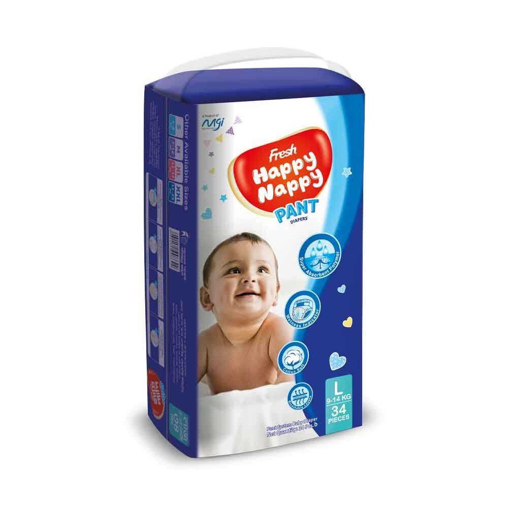 Fresh Happy Nappy Pant Diaper L (9-14 kg) 34 pices