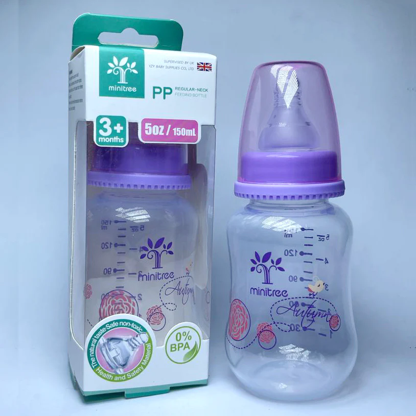 Minitree Regular Neck Purple Feeding Bottle 5oz 150ml