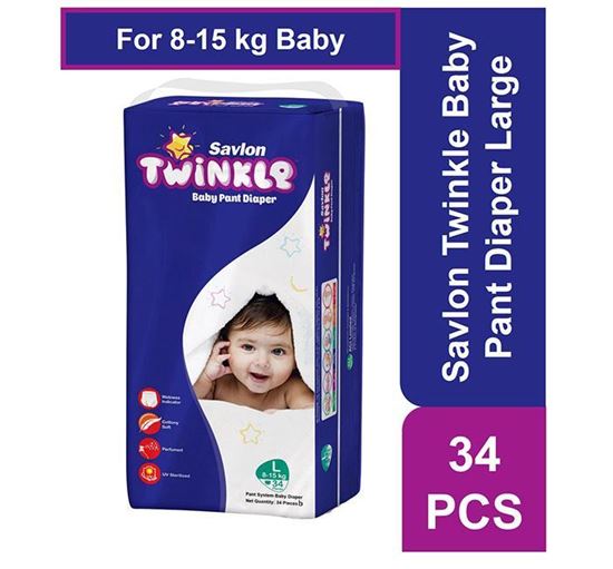 Savlon Twinkle Baby Pant Diaper L (8-15 kg) 34 Pieces