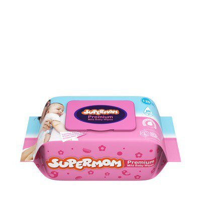 Supermom Premium Mild Baby Wipes 120 pices