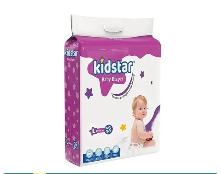 Kidstar Baby Diaper Belt System L Size (9 to18) Kg 56 Pices