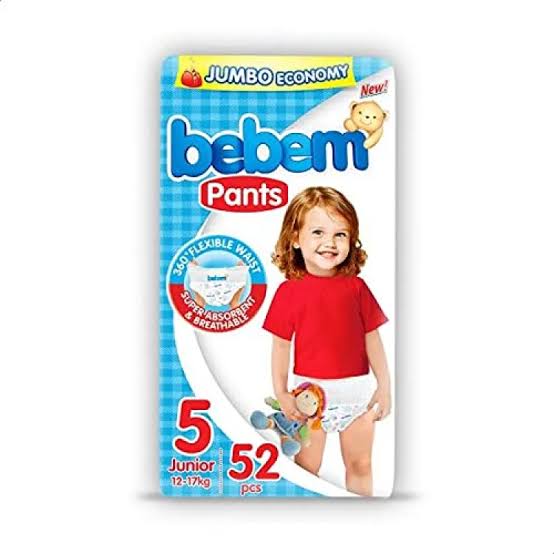 Bebem Baby Pant Diaper 5 Junior (12-17kg) 52 Pcs ( Misor)