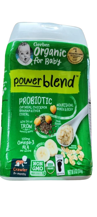 Gerber Oatmeal Chickpea Banana & Chia Cereal 227 gm