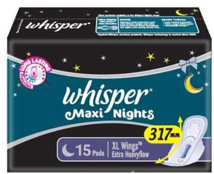 Whisper Maxi Nights Wings 15 Pads